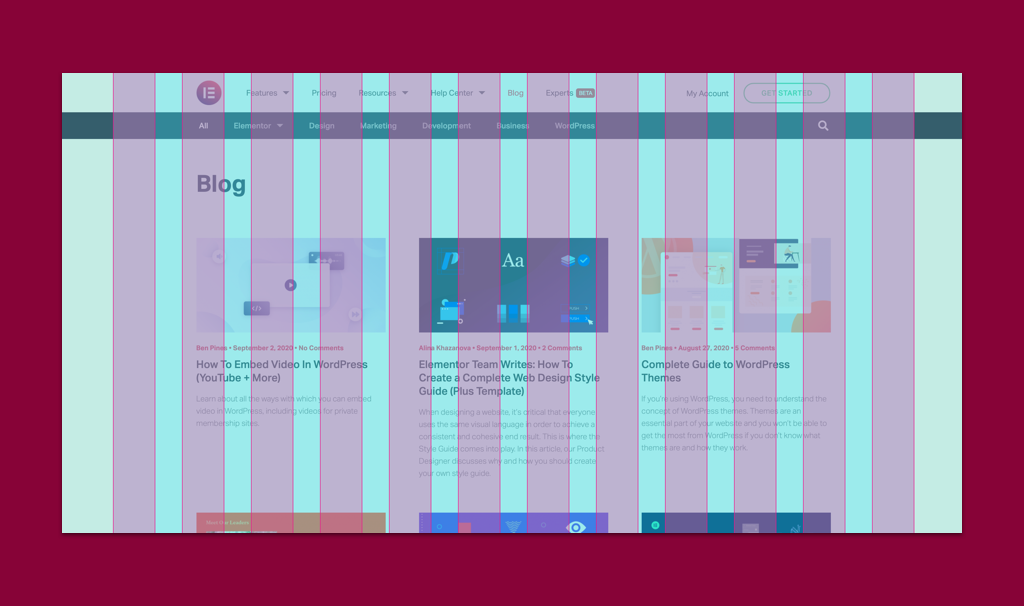layout del blog elementor