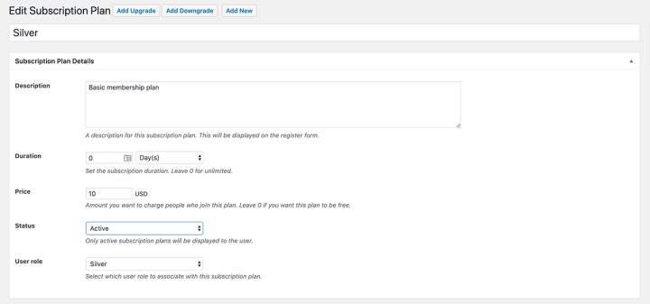 Creating Membership plans