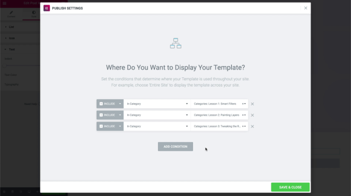 Setting-template-conditions-triggers-elementor-wordpress-course