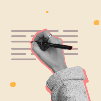 a writing hand