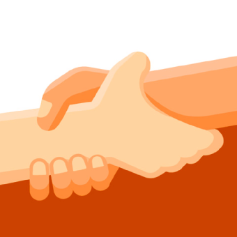 an illustartion of holding hands
