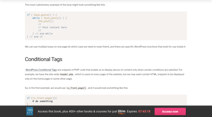 an example from within the page