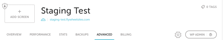 flywheel's dashboard advanced settings tab