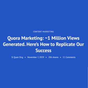 quora marketing - one million views generated