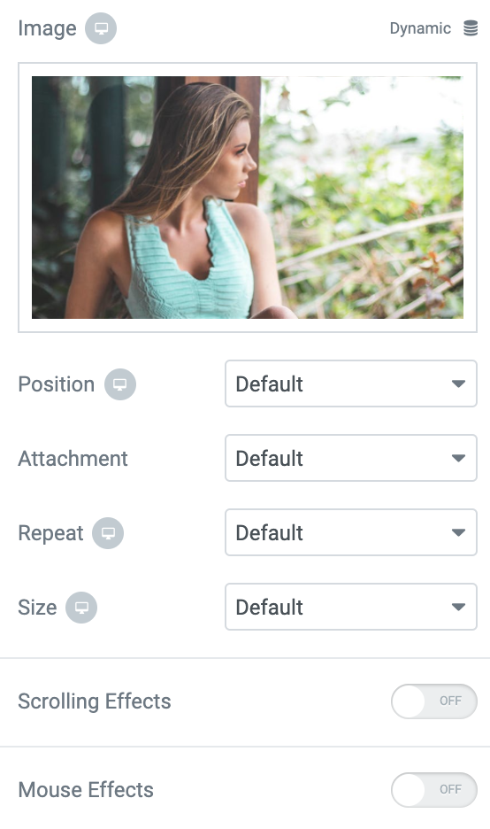example of how to switch to motion effect or mouse effect