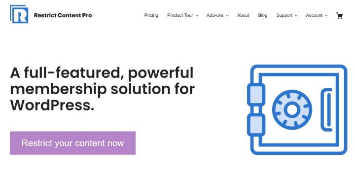 restrict content pro's homepage