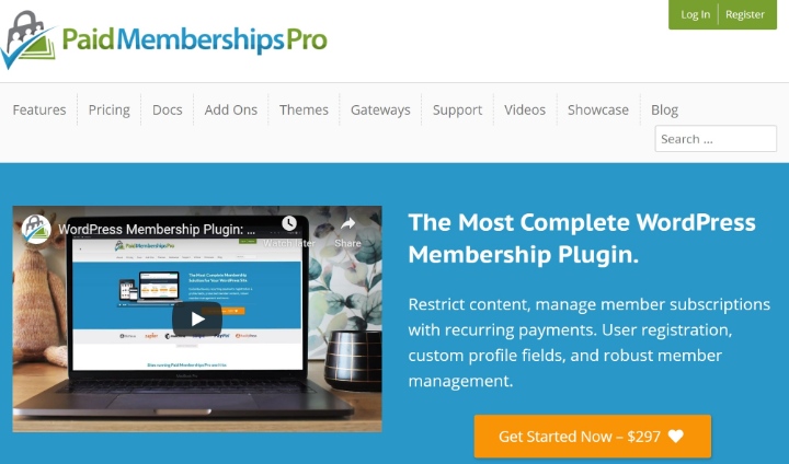 paid memberships pro's homepage