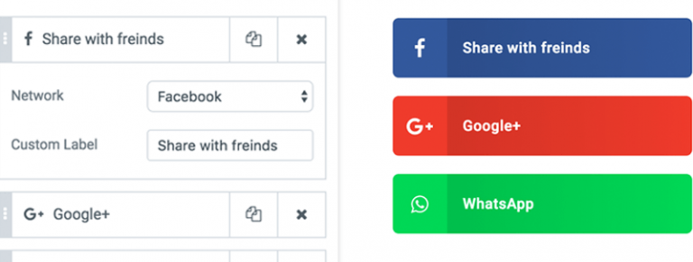 custom label for share buttons