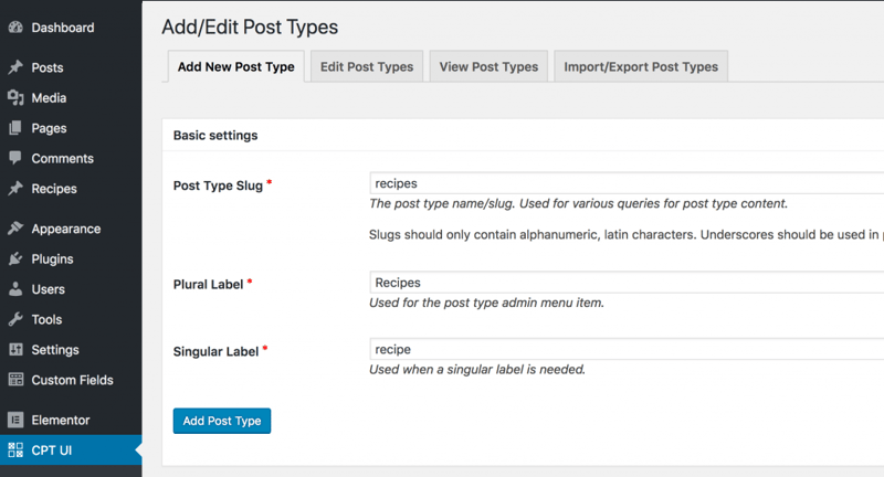 6-dashboard of cpt ui with recipe