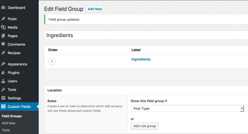 create custom fields with acf