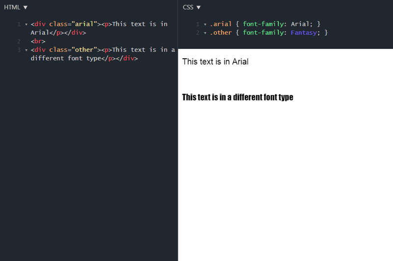 css font styling