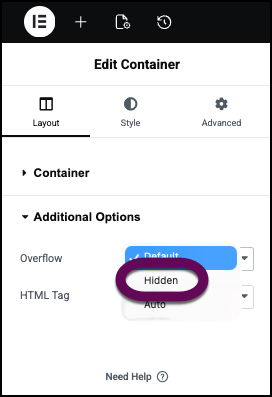 Select the Hidden option from the dropdown menu