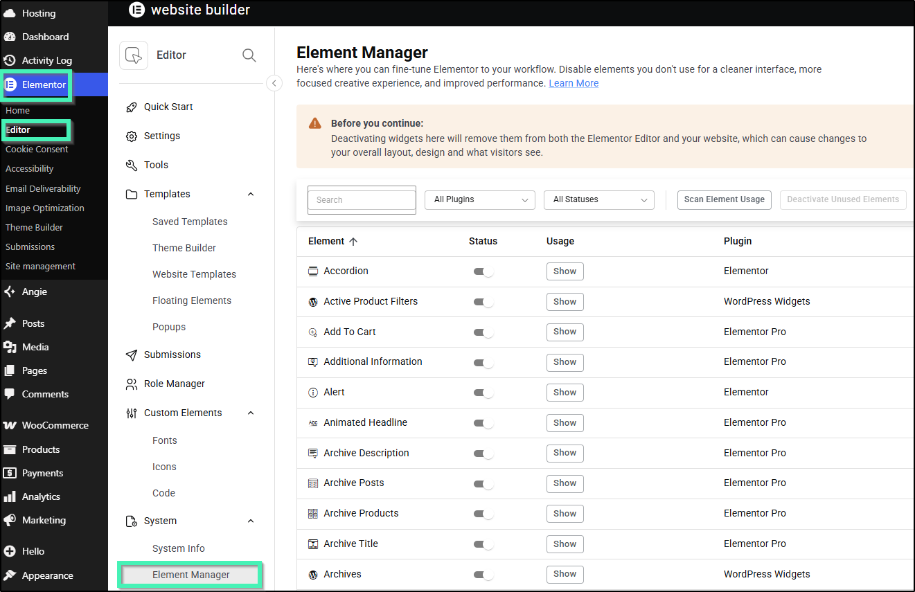 element manager