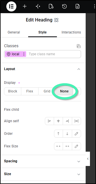 display none