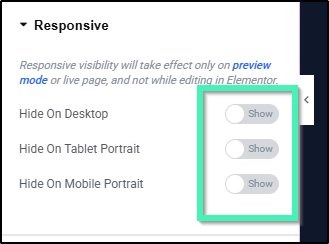hide responsive