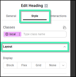 style layout