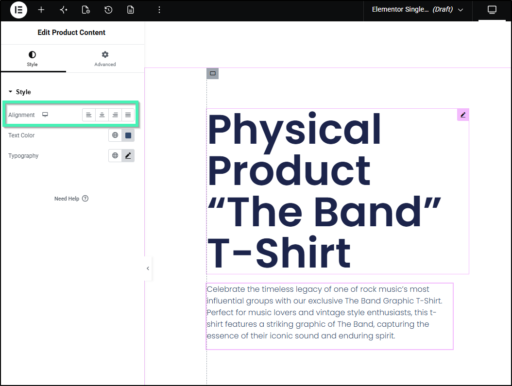 product content align