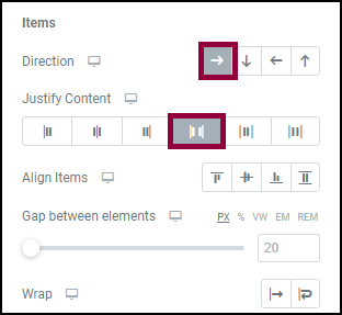 The Edit panel for a container.