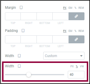 The Advanced tab of a widget.