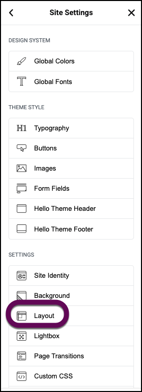 The Layout field