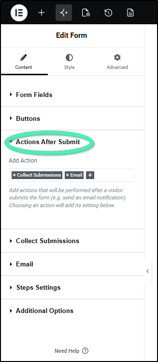 actions after submit