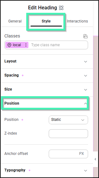 style position v4