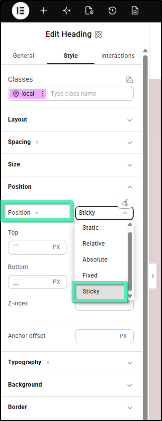 v4 sticky