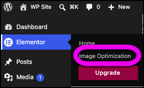 The Elementor, Image Optimization link