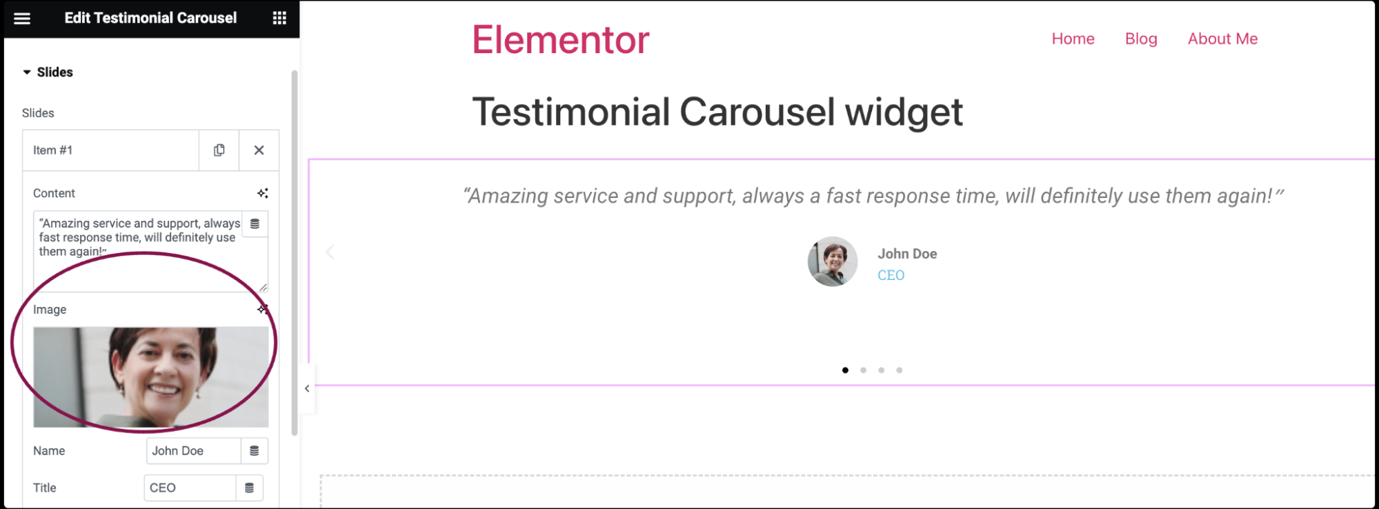 Testimonial Carousel widget 7