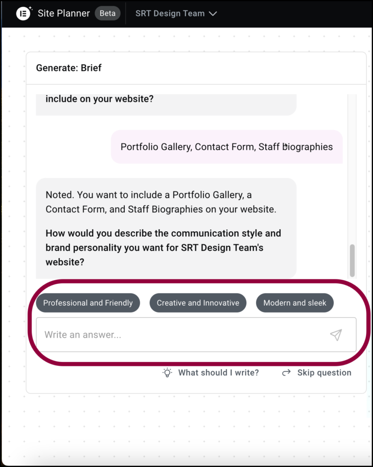 Enter a tone for your website