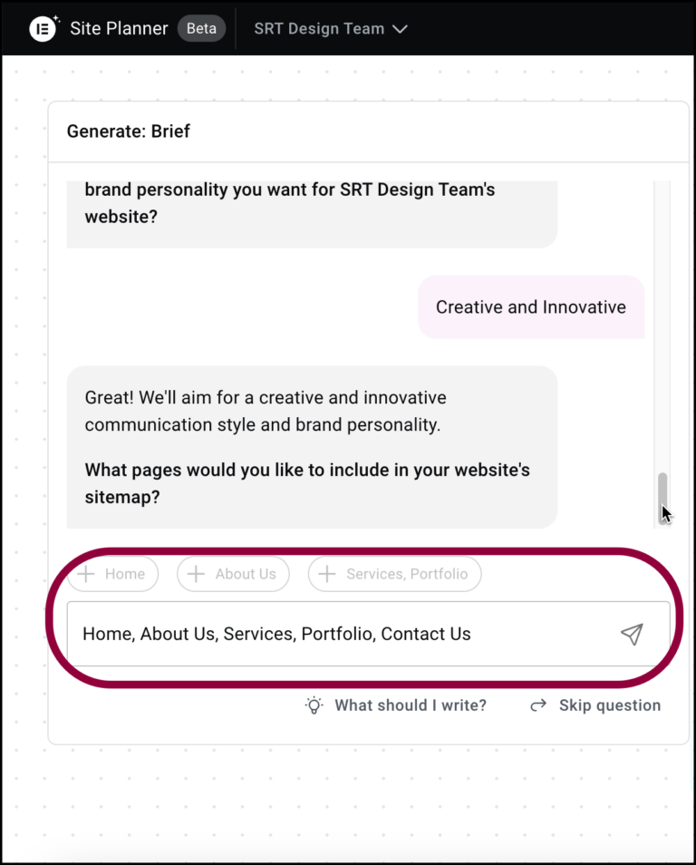 The pages you want on your site.