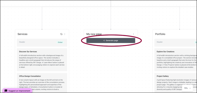 Click Generate page