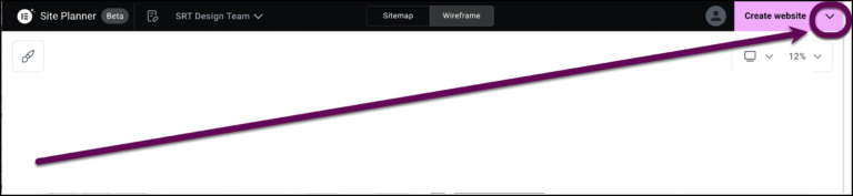 The chevron that opens the share menu