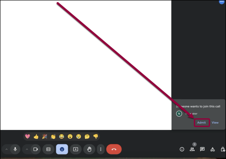 Admit Notetaker to your Google Meet.