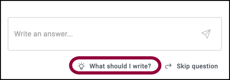 Click What should I write when you're stumped.