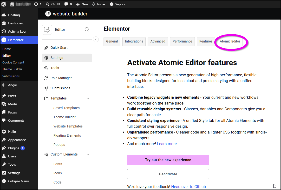 atomic editor
