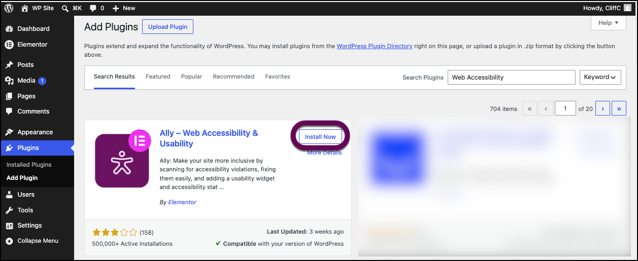The Install Now button