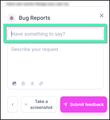bug feedback
