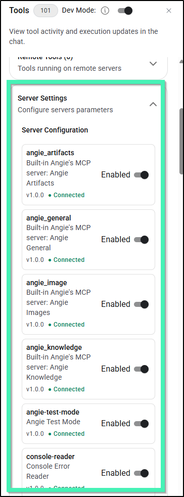 server settings angie