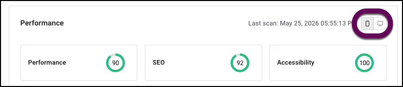The toggle to switch between desktop and mobile measurements.