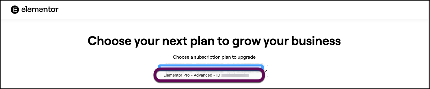 The subscription dropdown menu.