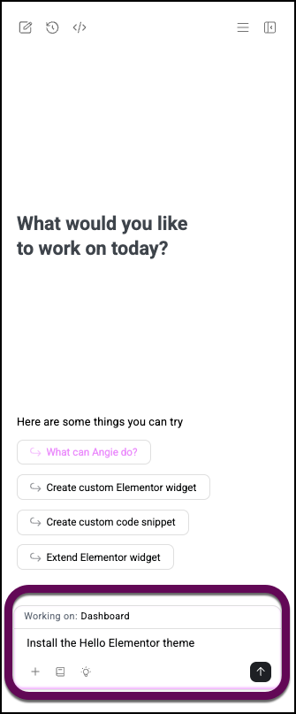 The prompt to install a theme