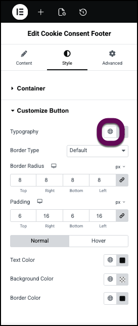 The global font icon