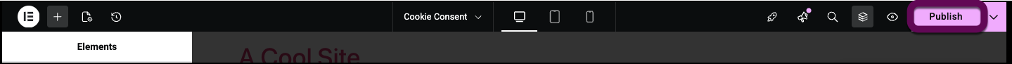 The Publish button