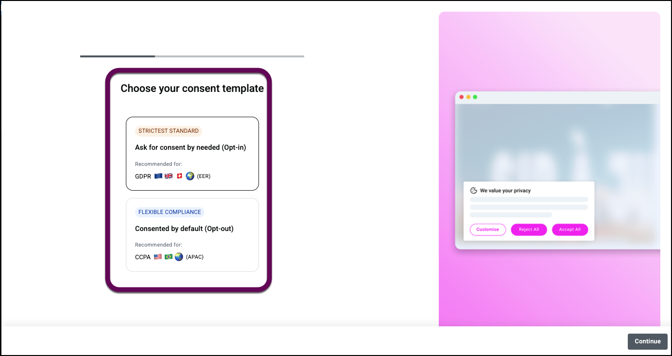Choose a template for the banner