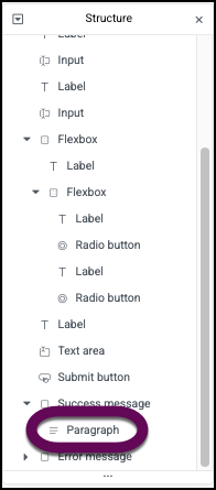 Click the Paragraph section in the Structure window.