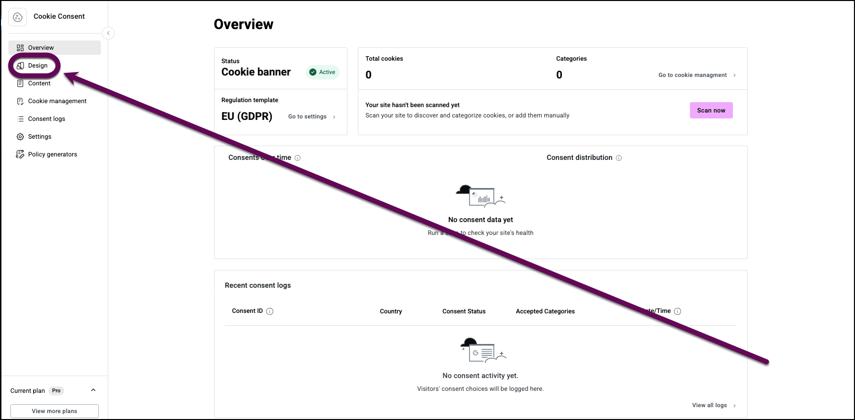 The Design tab