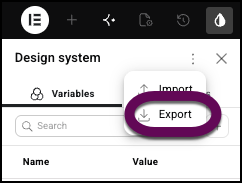 The Export button