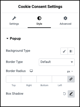 The Style Popup menu
