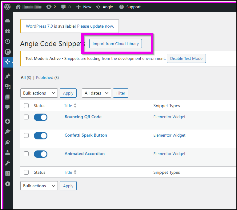 import from cloud library